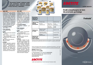 Loctite,chemia,przemysłowa,Frekote,800-NC,810-NC,R-110,R-120,R-150,RC-321,1-EM,HMT,2